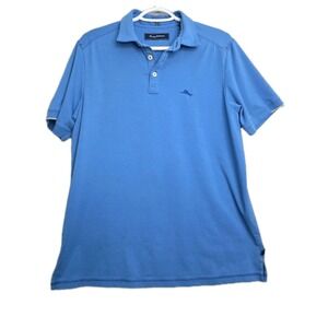 Tommy Bahama Men's Short Sleeve Polo Shirt Regular Fit, Blue Size Small